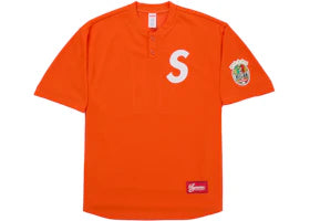 Supreme Milan Shop S Logo Baseball Henley Orange