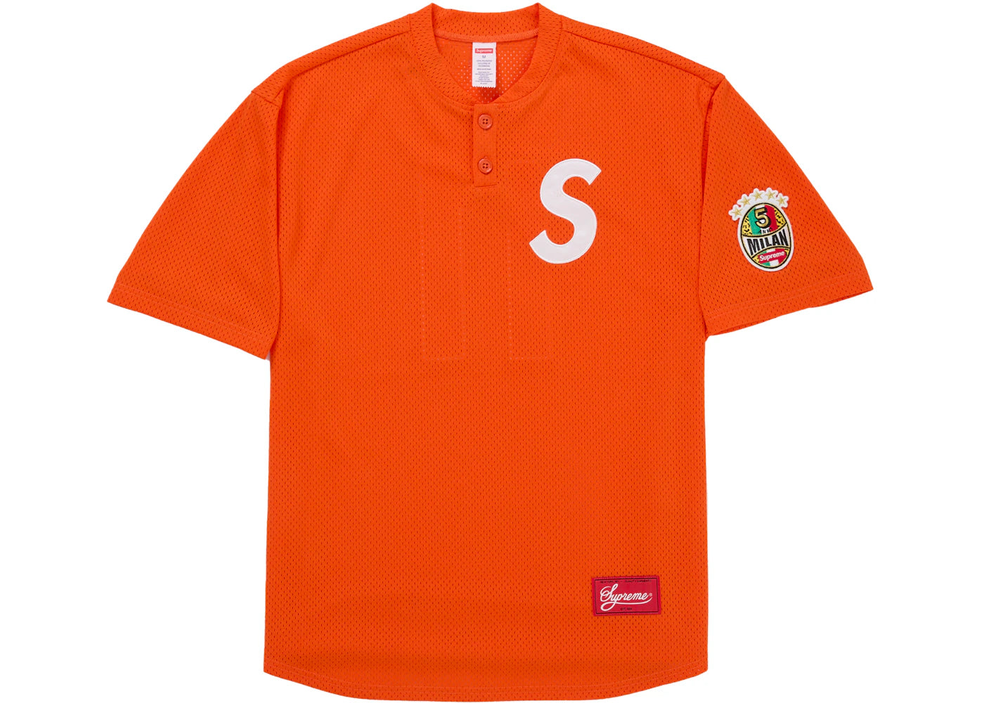 Supreme Milan Shop S Logo Baseball Henley Orange - vue secondaire A