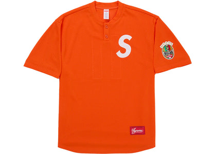 Supreme Milan Shop S Logo Baseball Henley Orange - product view 2