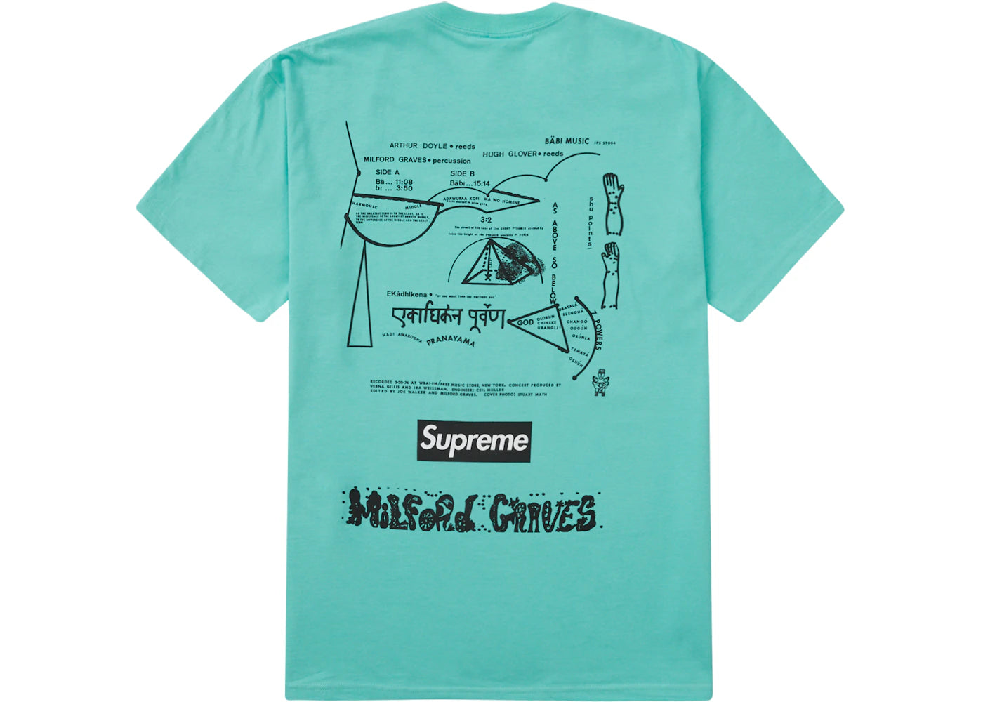 Supreme Milford Graves Tee Teal - vue secondaire B