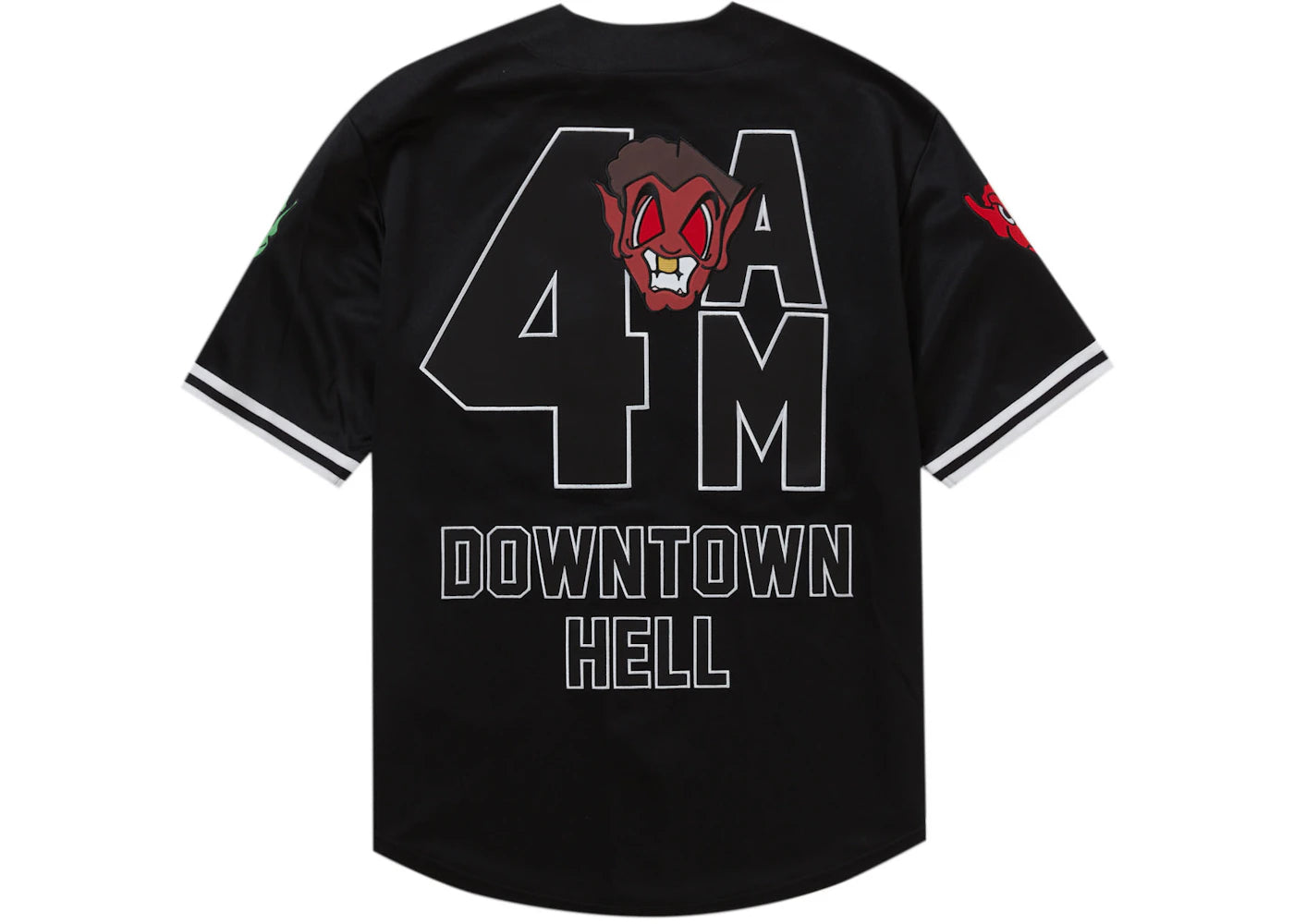Supreme Mitchell & Ness Downtown Hell Baseball Jersey Black - vue secondaire B