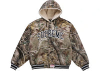 Supreme Mitchell & Ness Lined Hooded Satin Varsity Jacket Realtree AP Camo