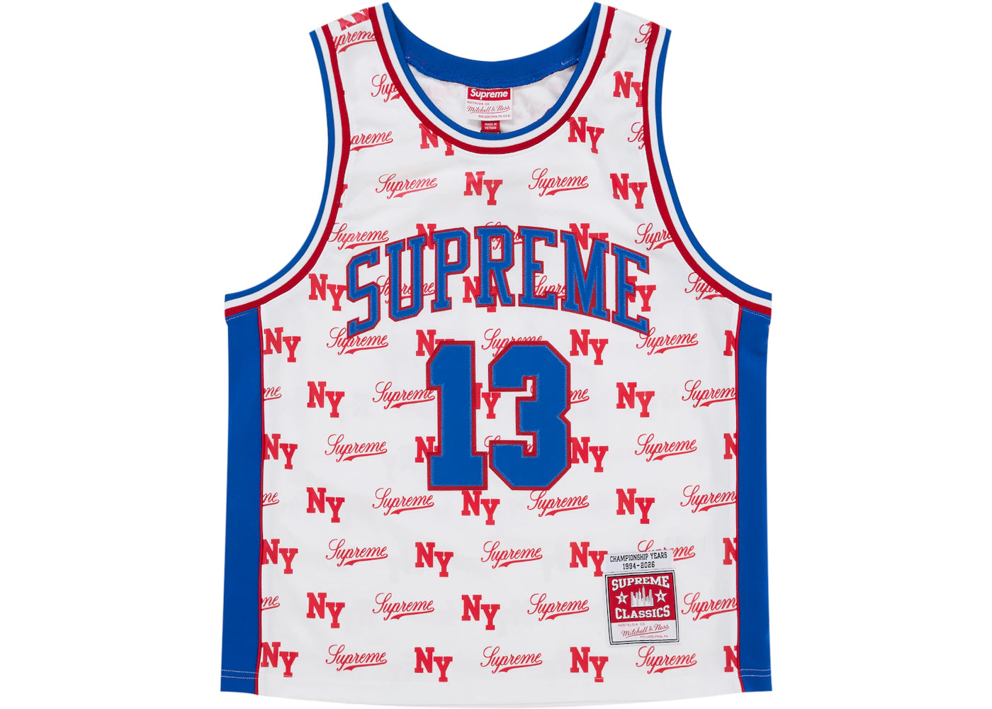 Supreme Mitchell & Ness Monogram Basketball Jersey White - vue secondaire A