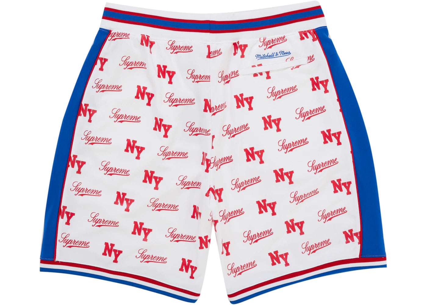 Supreme Mitchell & Ness Monogram Basketball Short White - vue secondaire B
