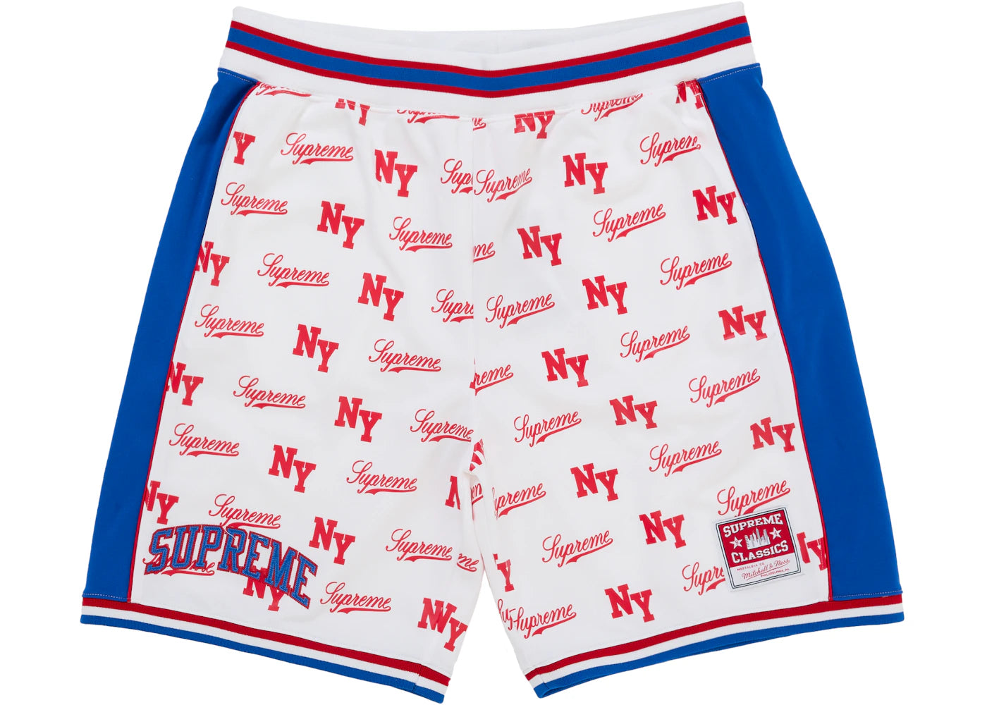 Supreme Mitchell & Ness Monogram Basketball Short White - vue secondaire A
