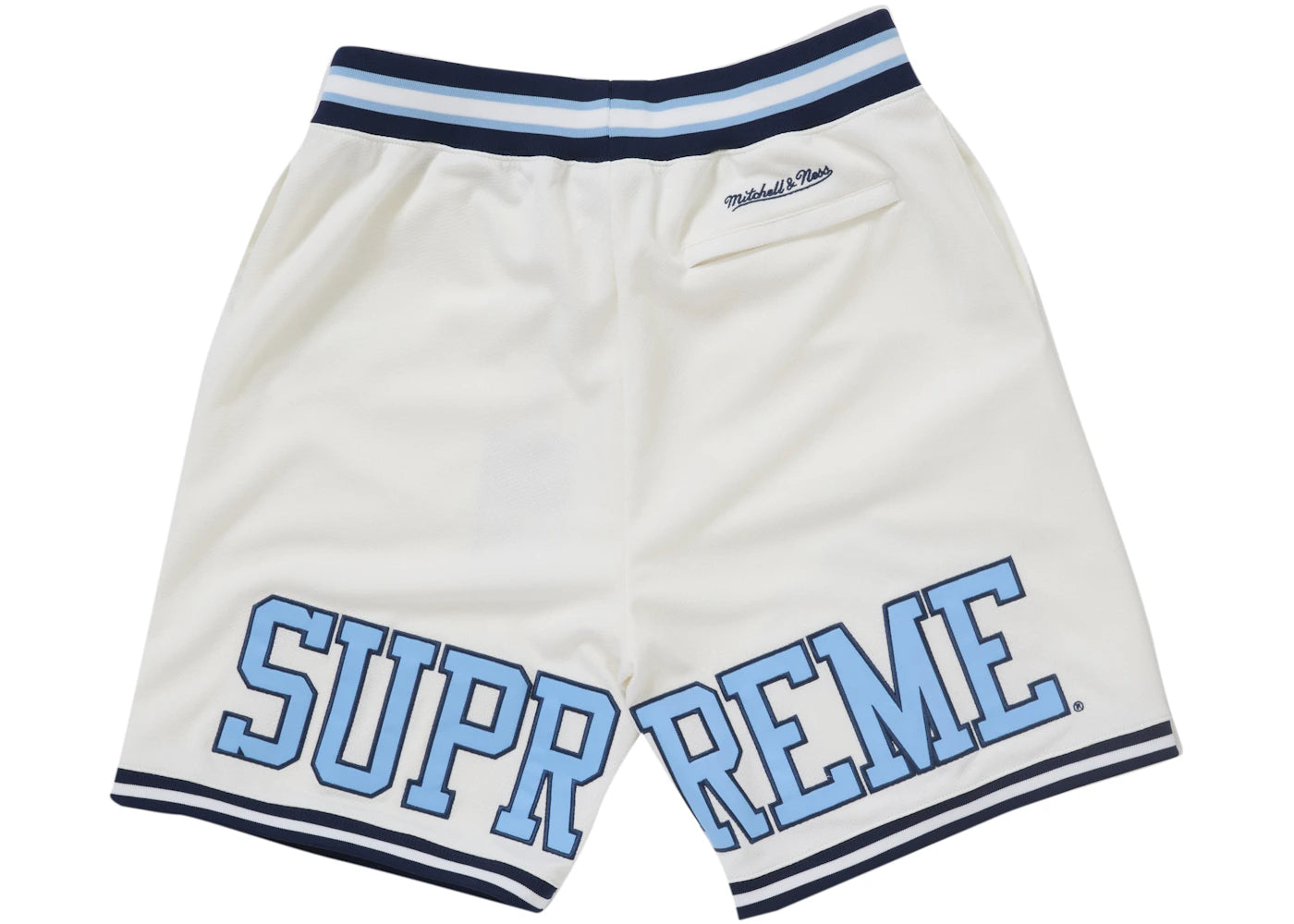 Supreme Mitchell & Ness NCAA Basketball Short White - vue secondaire B