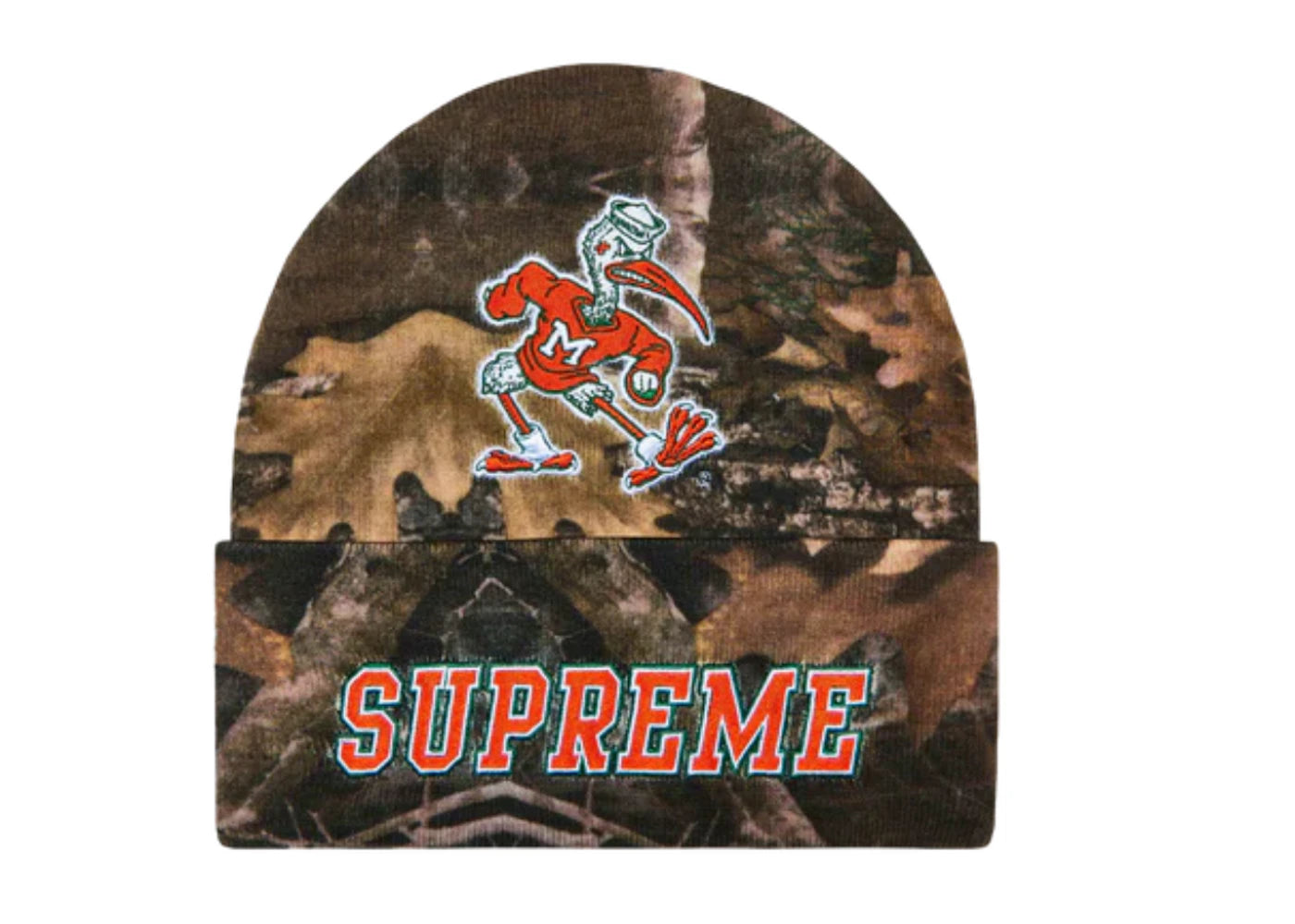 Supreme Mitchell & Ness NCAA Beanie Woodland Camo - vue secondaire A