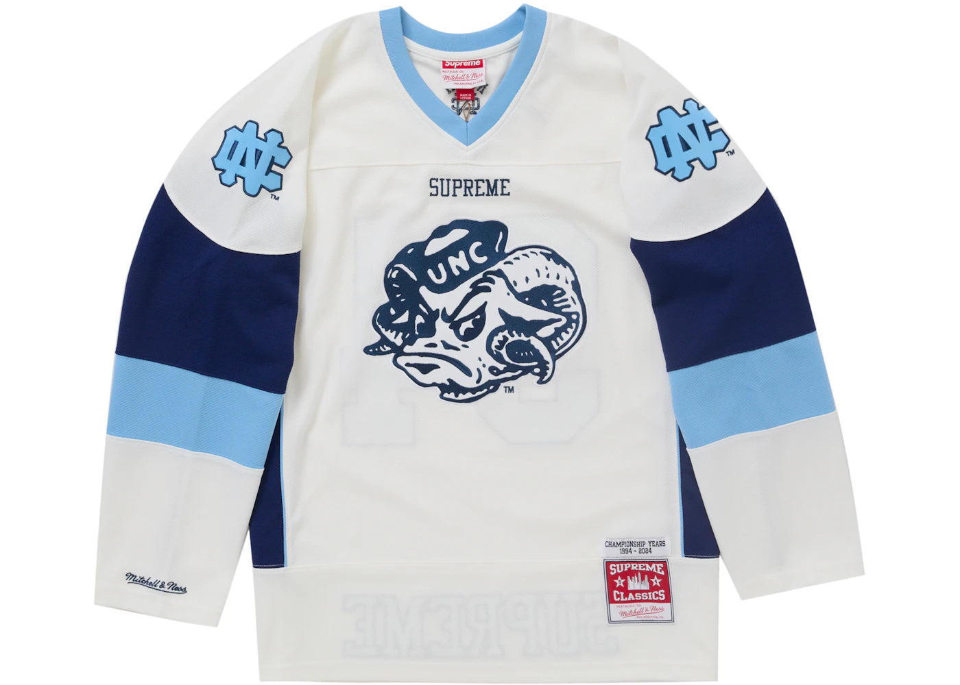 Supreme Mitchell & Ness NCAA Hockey Jersey White - vue secondaire A