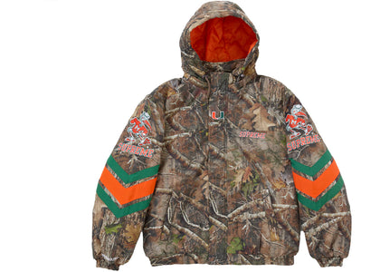 Supreme Mitchell & Ness NCAA Hooded Stadium Jacket Woodland Camo - apparel view 2
