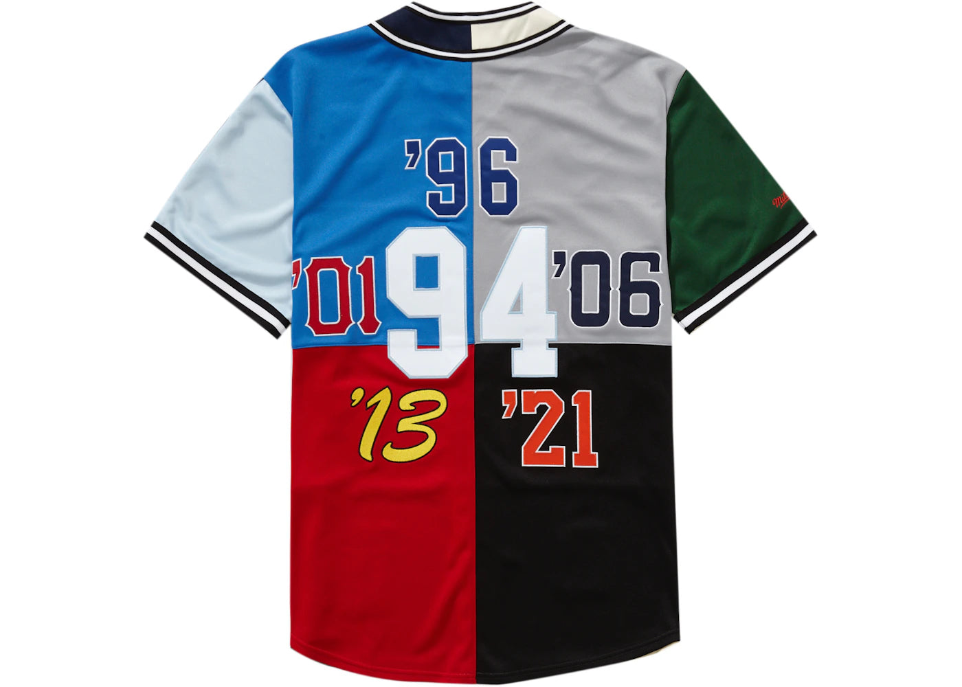 Supreme Mitchell & Ness Patchwork Baseball Jersey Multicolor - vue secondaire B