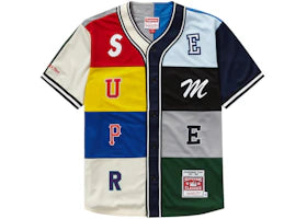 Supreme Mitchell & Ness Patchwork Baseball Jersey Multicolor - vue 360