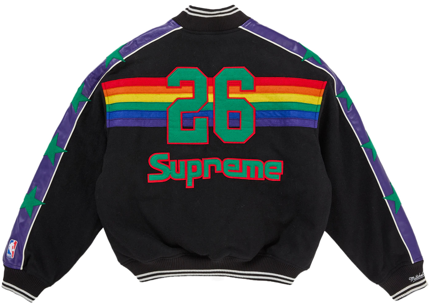 Supreme Mitchell & Ness Teams Varsity Jacket Black - vue secondaire A
