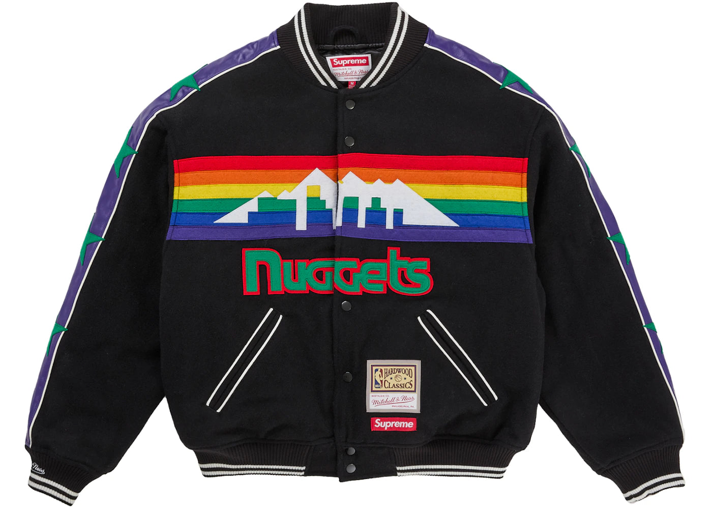 Supreme Mitchell & Ness Teams Varsity Jacket Black - vue 360