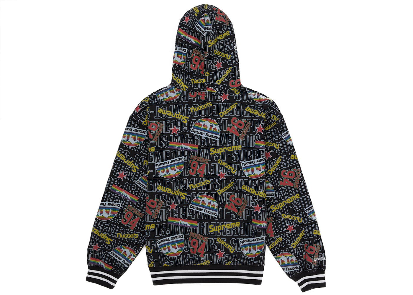 Supreme Mitchell & Ness Teams Zip Up Hooded Sweatshirt Black - vue secondaire B