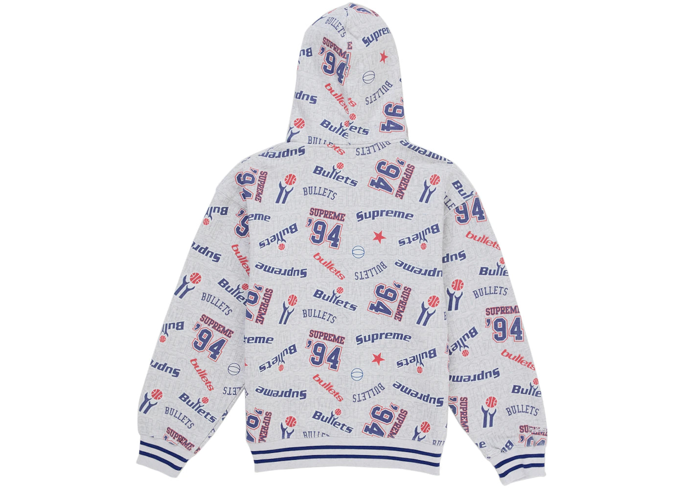 Supreme Mitchell & Ness Teams Zip Up Hooded Sweatshirt White - vue secondaire B