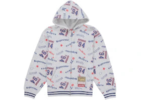 Supreme Mitchell & Ness Teams Zip Up Hooded Sweatshirt White - vue 360