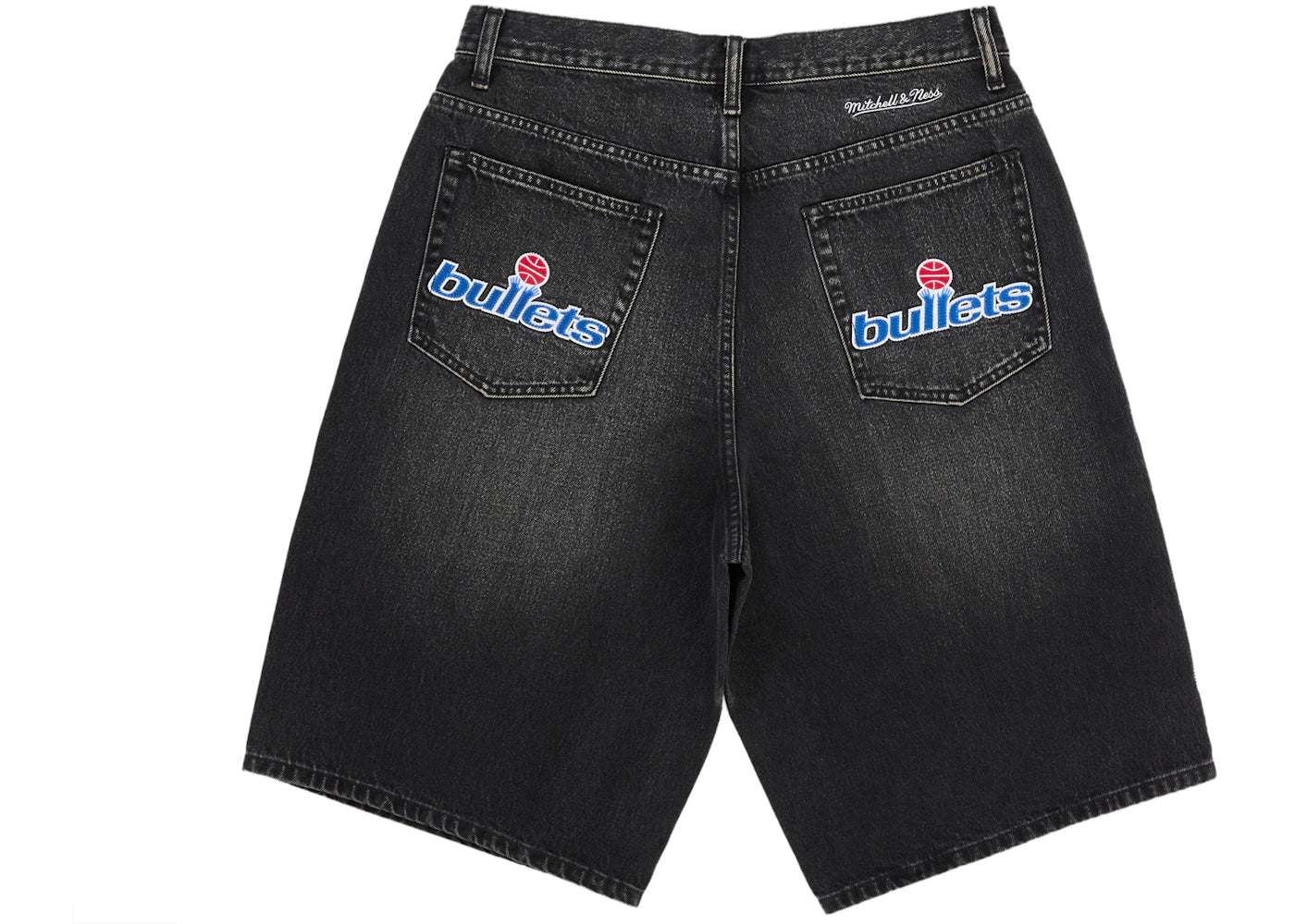 Supreme Mitchell & Ness Washington Bullets Baggy Denim Short Black - vue secondaire B