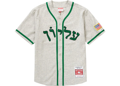 Supreme Mitchell & Ness Wool Baseball Jersey Grey