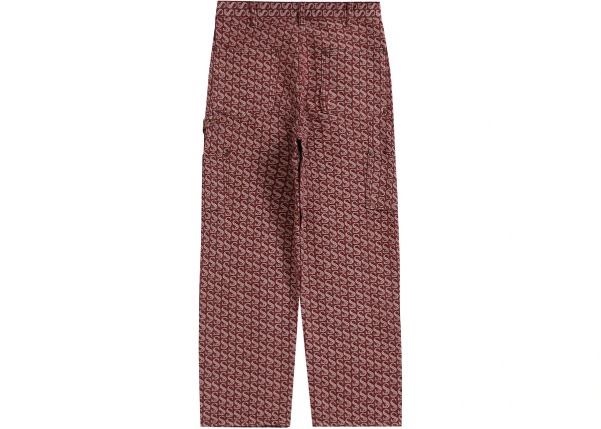 Supreme Monogram Double Knee Denim Painter Pant (FW21) Red - vue secondaire B
