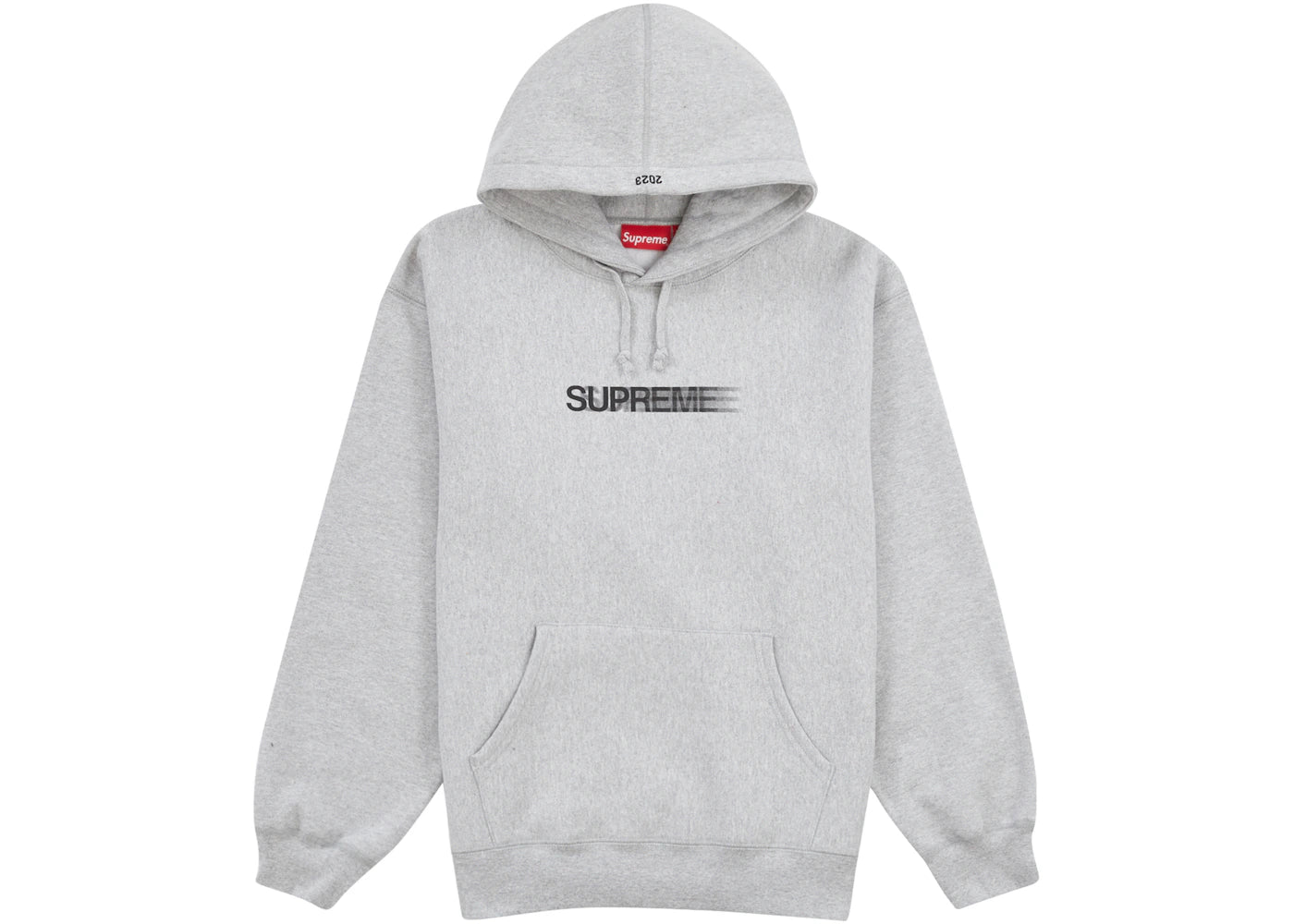 Supreme Motion Logo Hooded Sweatshirt (SS23) Heather Grey - vue 360