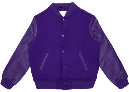 Supreme Motion Logo Varsity Jacket Purple - authentic Supreme apparel