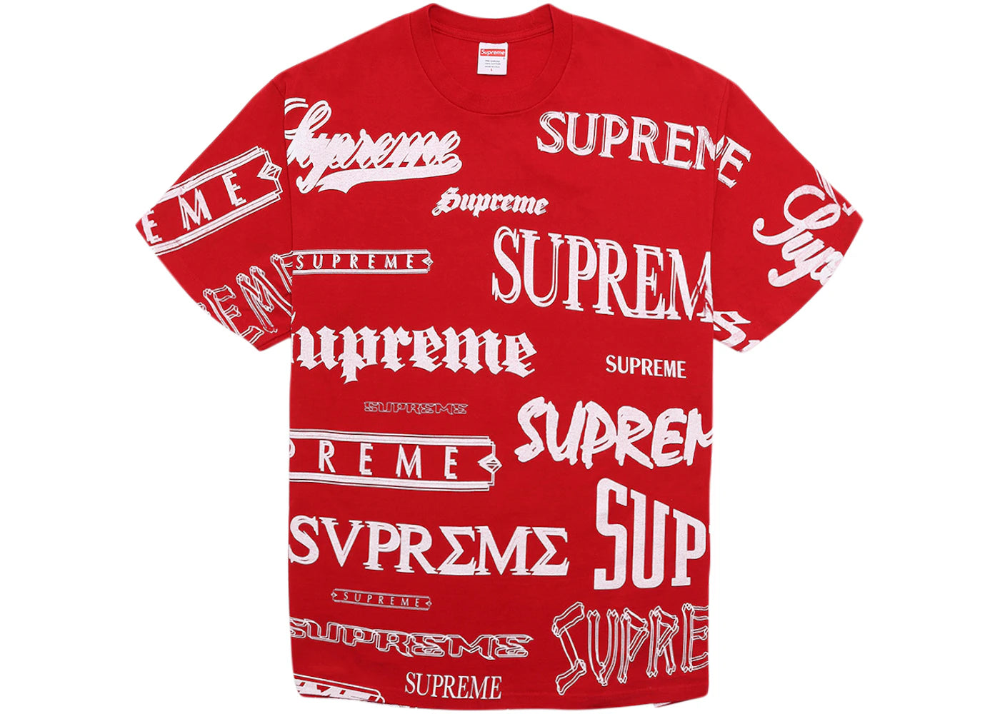 Supreme Multi Logo Tee Red - vue secondaire A