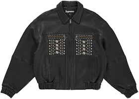 Supreme Multi Studded Leather Jacket Black