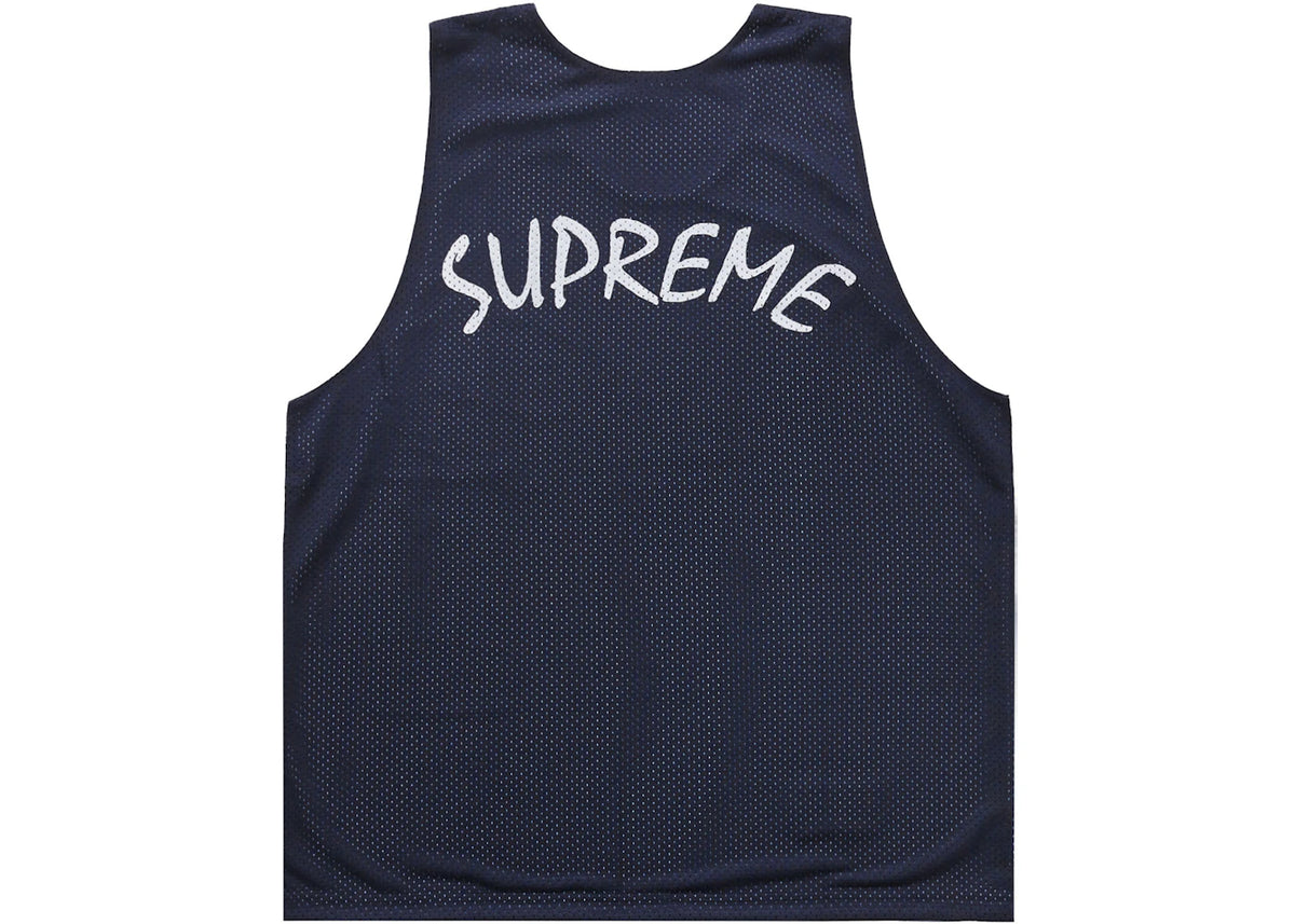 Supreme Mustang Reversible Basketball Jersey Navy - vue secondaire B