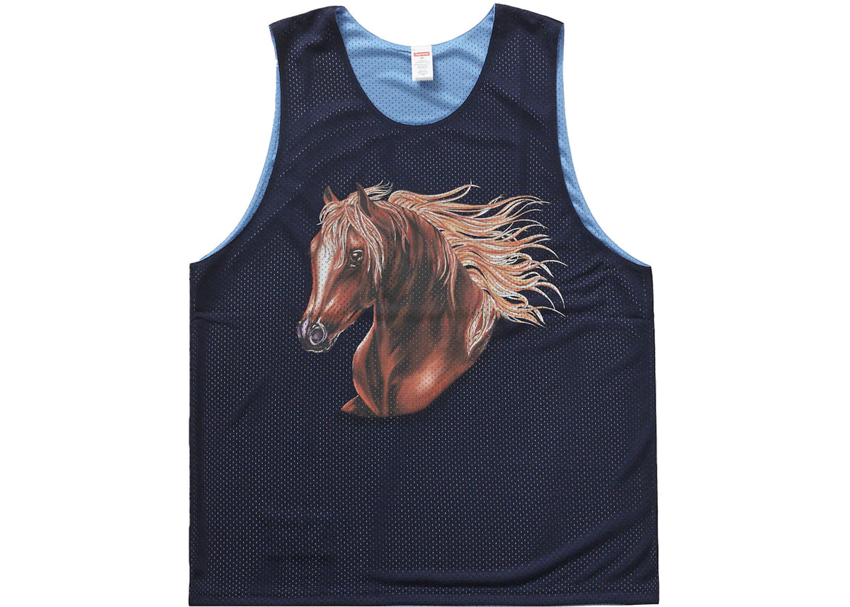 Supreme Mustang Reversible Basketball Jersey Navy - vue secondaire A