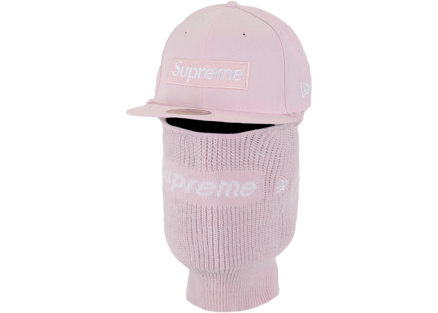 Supreme New Era Box Logo 59Fifty Balaclava Cap Light Pink - vue secondaire A