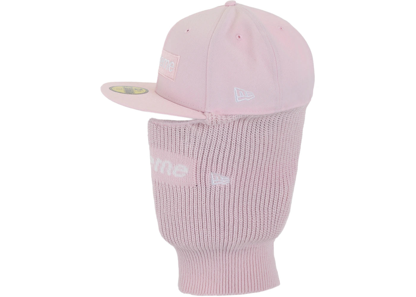 Supreme New Era Box Logo 59Fifty Balaclava Cap Light Pink - vue secondaire B