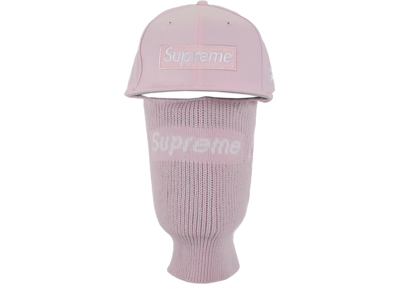 Supreme New Era Box Logo 59Fifty Balaclava Cap Light Pink - vue 360