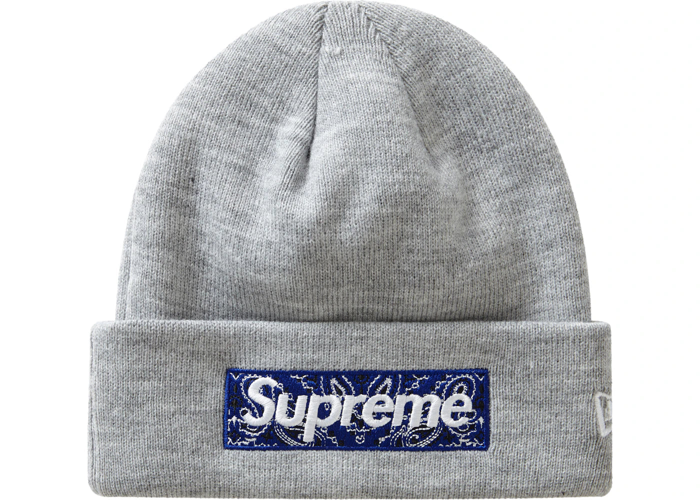 Supreme New Era Box Logo Beanie (FW19) Heather Grey - vue secondaire A