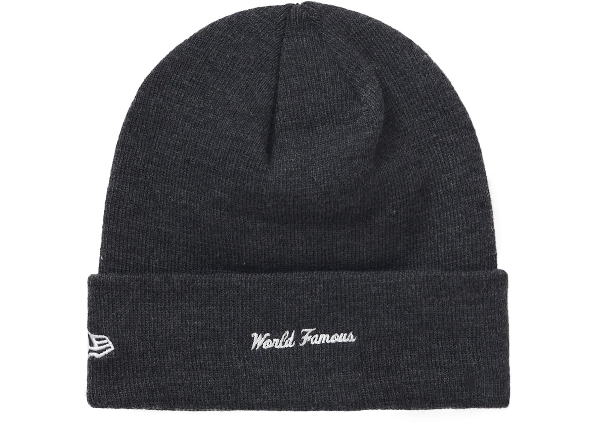 Supreme New Era Box Logo Beanie (FW21) Charcoal - vue secondaire A