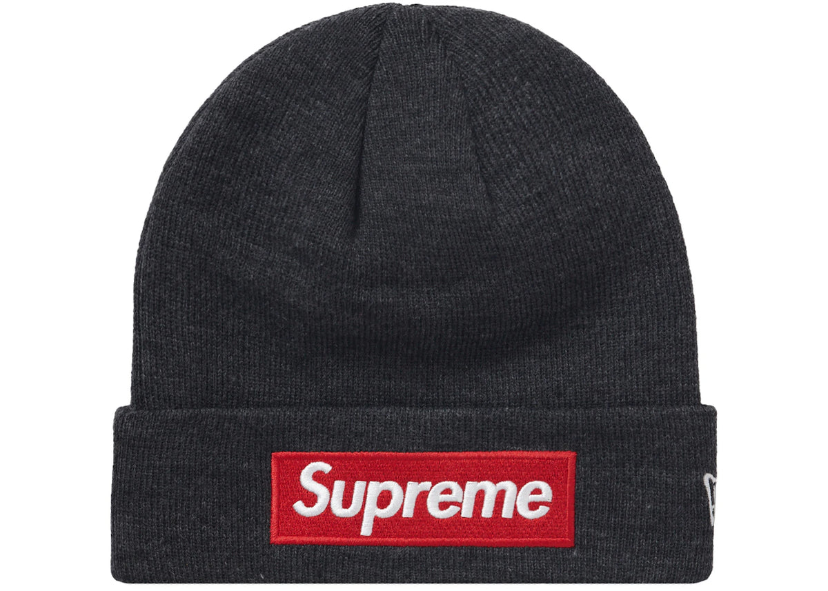 Supreme New Era Box Logo Beanie (FW21) Charcoal - vue 360