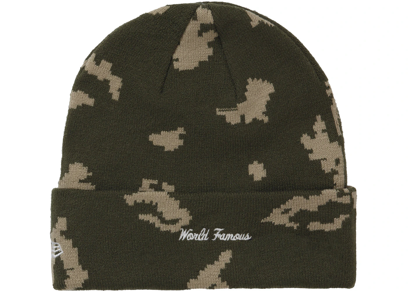 Supreme New Era Box Logo Beanie (FW21) Olive Russian Camo - vue secondaire B
