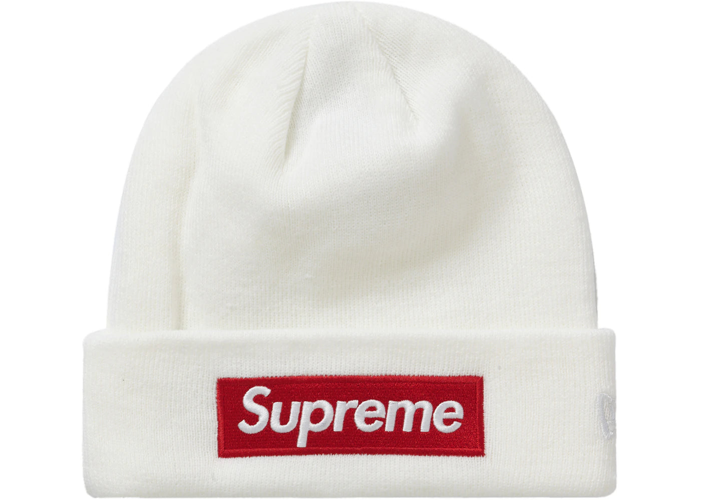 Supreme New Era Box Logo Beanie (FW21) White - vue 360