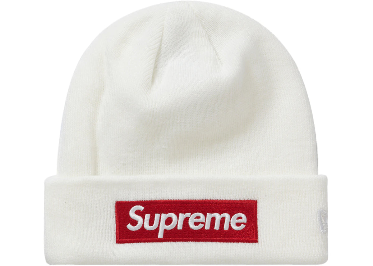 Supreme New Era Box Logo Beanie (FW21) White - vue 360
