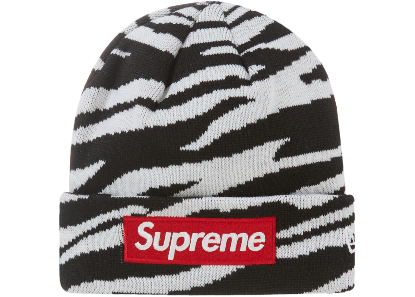 Supreme New Era Box Logo Beanie (FW22) Zebra - vue 360