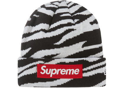 Supreme New Era Box Logo Beanie (FW22) Zebra - authentic Supreme product