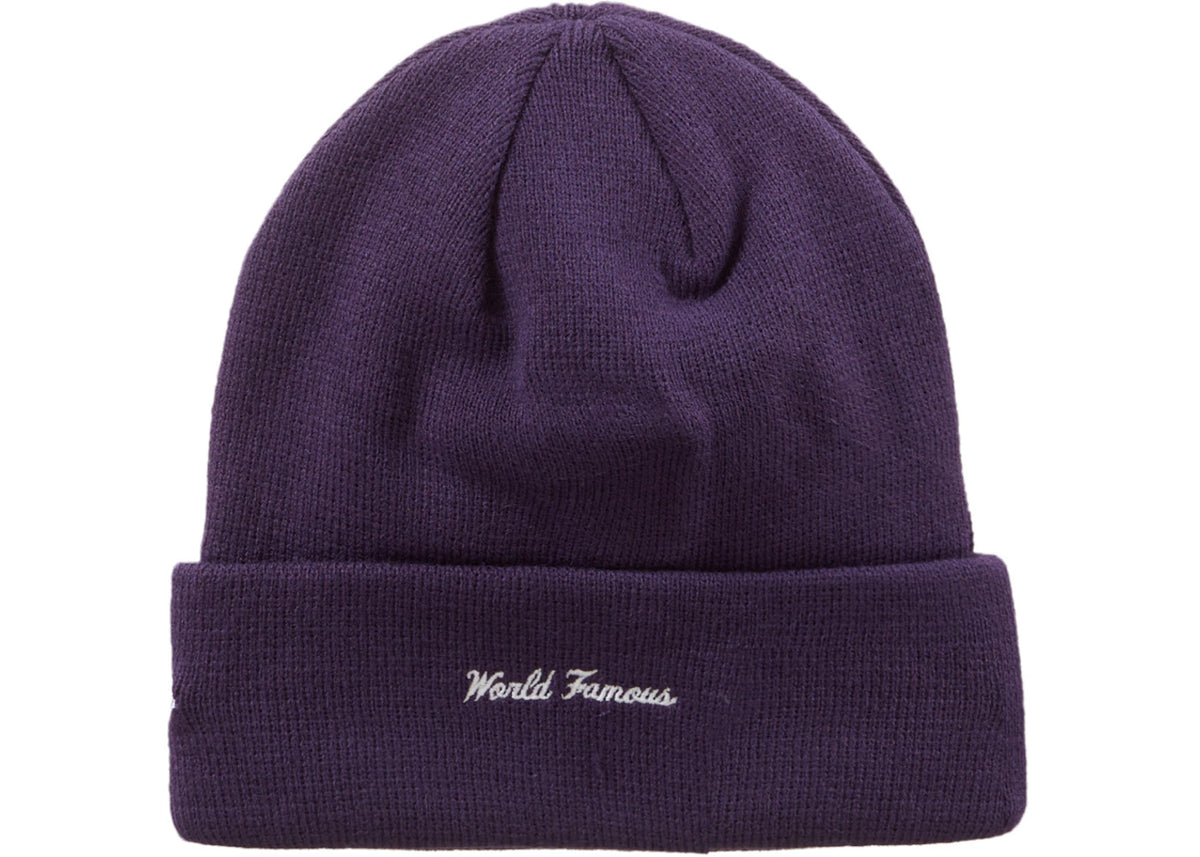 Supreme New Era Box Logo Beanie (FW23) Dark Purple - vue secondaire B