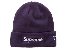 Supreme New Era Box Logo Beanie (FW23) Dark Purple - vue 360
