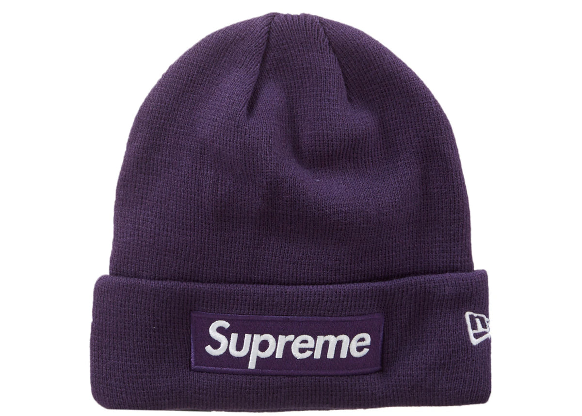 Supreme New Era Box Logo Beanie (FW23) Dark Purple - vue secondaire A