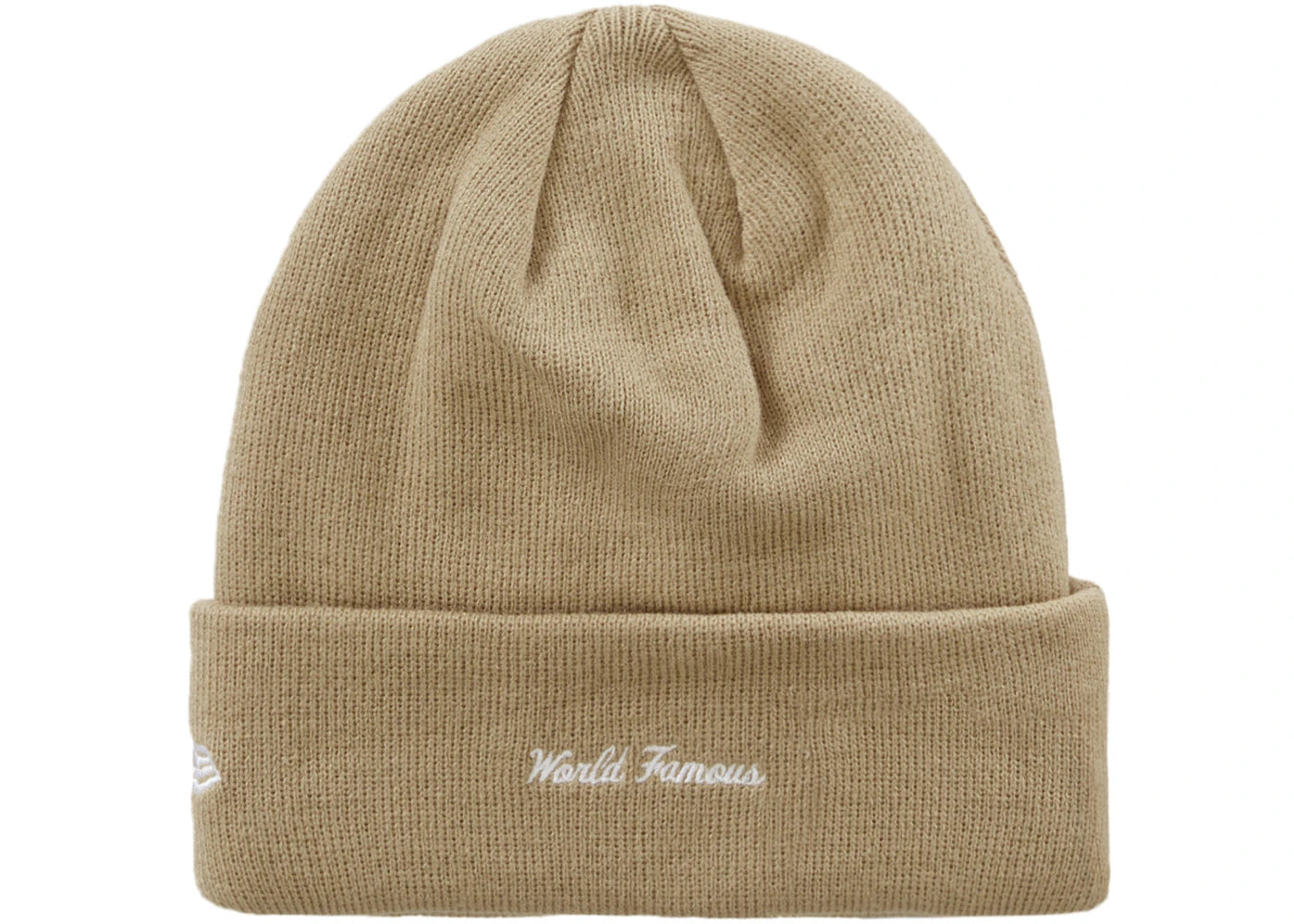 Supreme New Era Box Logo Beanie (FW23) Dark Sand - vue secondaire A