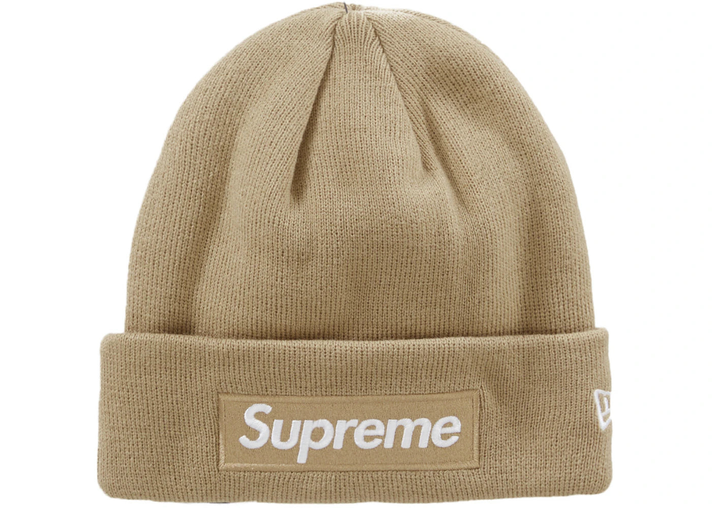 Supreme New Era Box Logo Beanie (FW23) Dark Sand - vue 360