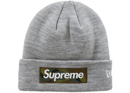 Supreme New Era Box Logo Beanie (FW23) Heather Grey - authentic Supreme product