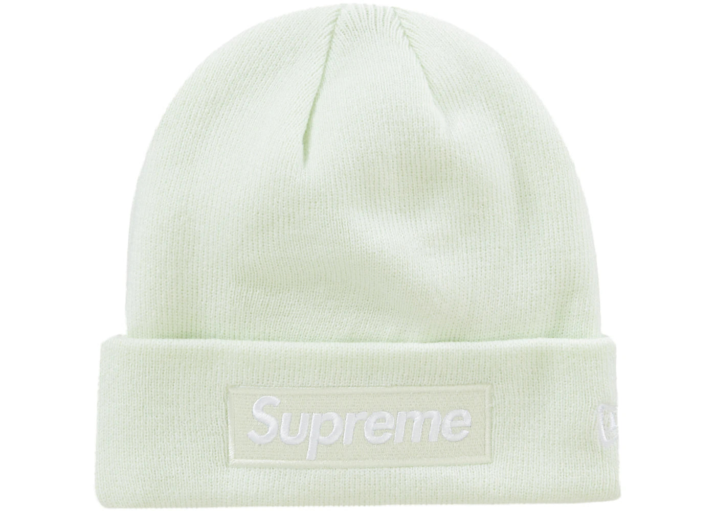 Supreme New Era Box Logo Beanie (FW23) Light Green - vue 360