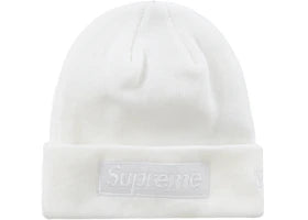 Supreme New Era Box Logo Beanie (FW23) White - vue secondaire A