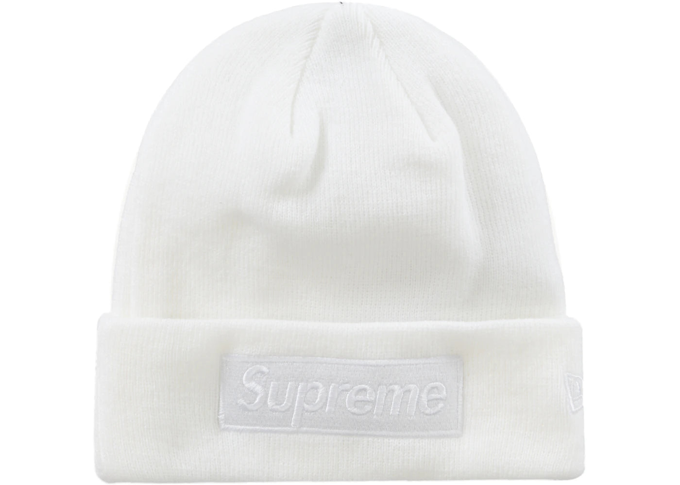 Supreme New Era Box Logo Beanie (FW23) Weiß - vue 360