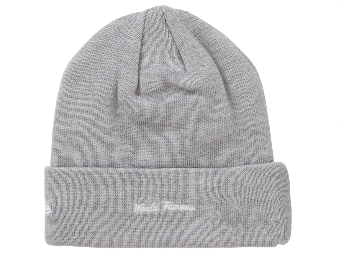 Supreme New Era Box Logo Beanie (FW24) Heather Grey - vue secondaire A